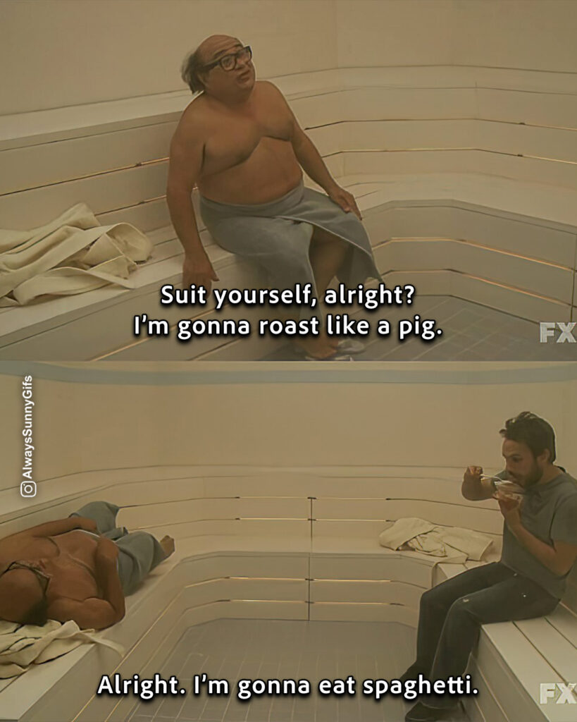 Always Sunny – S06E10 Charlie Kelly King of the Rats – roast like a pig