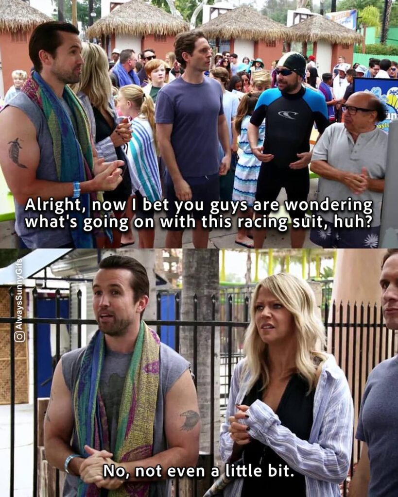 Always Sunny – S12E02 The Gang Goes to a Water Park – racing